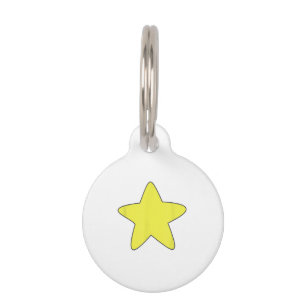 Médaillon Pour Animaux Chemise ventre étoilé jaune vif, or en détresse St