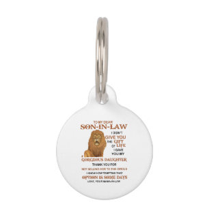 Médaillon Pour Animaux Cher gendre, je ne t'ai pas donné le don de la vie