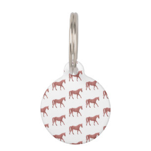 Médaillon Pour Animaux Cheval Quarter Horse Américain Aquarelle Marron Éq