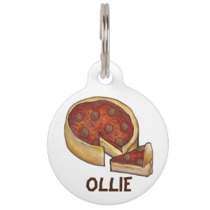 Médaillon Pour Animaux Chicago Pepperoni Plat profond Pizzeria Nourriture