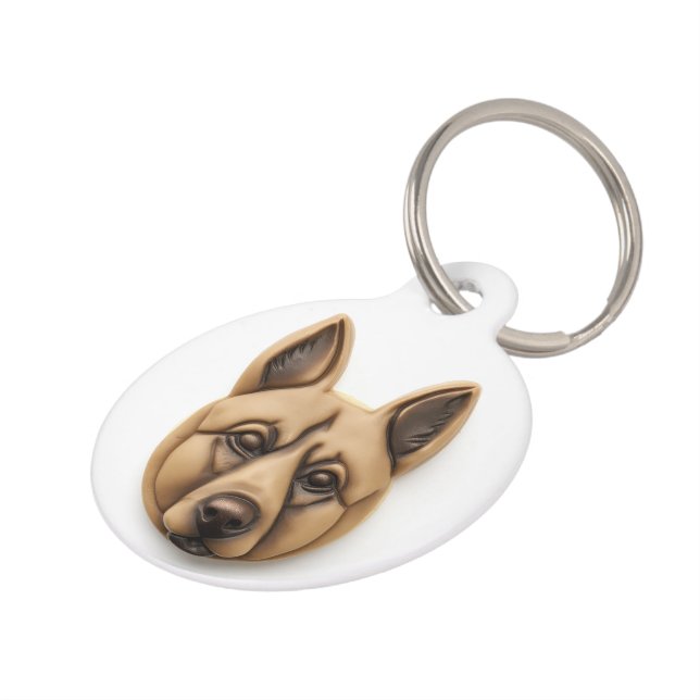 Médaillon Pour Animaux Chien belge Malinoi 3D inspiré (Côté )