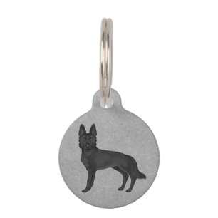 Médaillon Pour Animaux Chien berger allemand noir debout gris