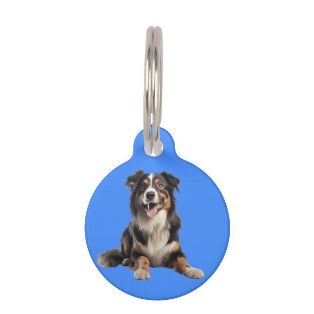 Médaillon Pour Animaux Chien berger australien vivant | (Devant)