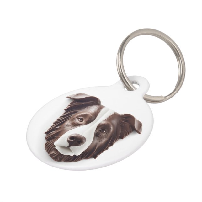 Médaillon Pour Animaux Chien Border Collie Inspiré de la 3D (Côté )