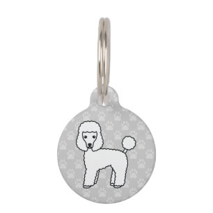Médaillon Pour Animaux Chien Caniche Jouet Blanc de Dessin Animé et Infos