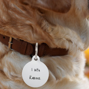 Médaillon Pour Animaux Chien Chien Chat Je Mords Karens Collier Drôle Per