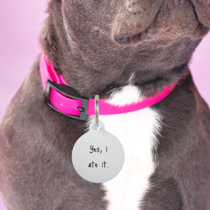 Médaillon Pour Animaux Chien Chien Chat ‘Oui, je l’ai mangé’ Drôle Person