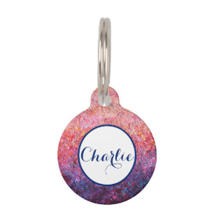 Médaillon Pour Animaux chien customisé rose perdu