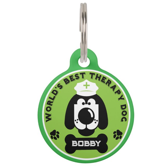 Médaillon Pour Animaux Chien d'aide thérapeutique du monde (Devant)