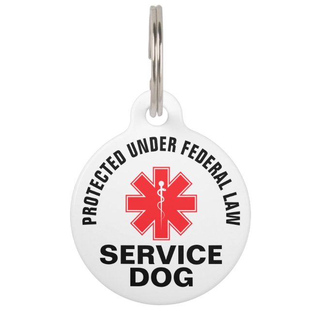 Médaillon Pour Animaux Chien d'assistance personnalisé (Devant)