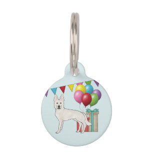 Médaillon Pour Animaux Chien de berger blanc suisse Anniversaire coloré