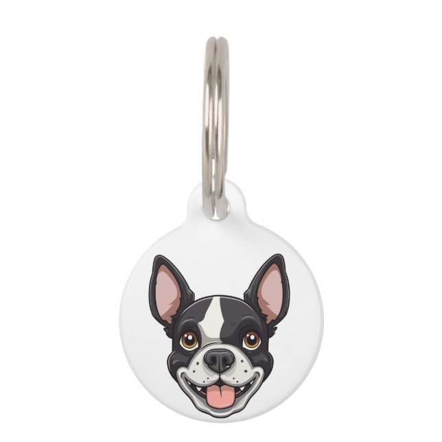 Médaillon Pour Animaux Chien de Boston Terrier | (Devant)