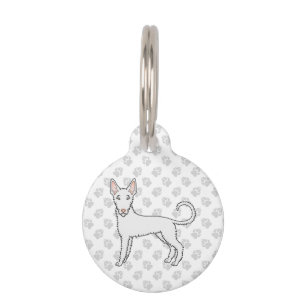 Médaillon Pour Animaux Chien de chasse ibicenco à poil dur blanc dessin a