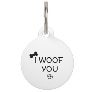 Médaillon Pour Animaux Chien de compagnie drôle Humour I WOOF YOU Funny C