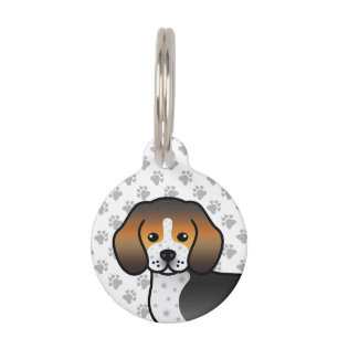 Médaillon Pour Animaux Chien de dessin animé Beagle à tiques bleues & inf