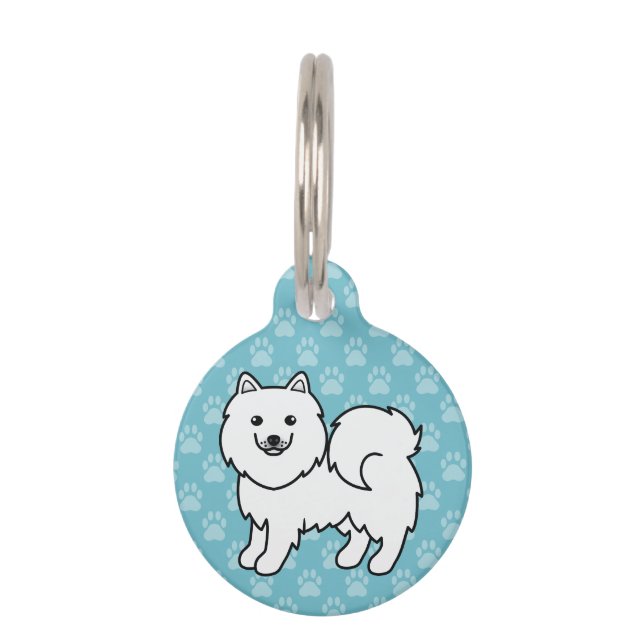 Médaillon Pour Animaux Chien de dessin animé Samoyède (Devant)