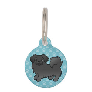 Médaillon Pour Animaux Chien de dessin animé Spaniel Tibétain noir