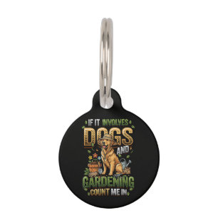 Médaillon Pour Animaux Chien de jardin si cela implique des chiens et du