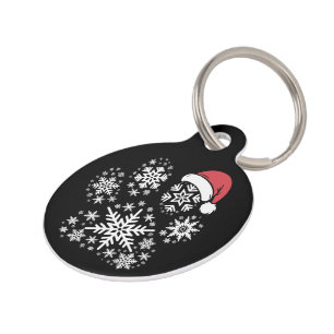 Médaillon Pour Animaux Chien de Noël Patte Chapeau de Père Noël Cadeau po