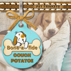 Médaillon Pour Animaux Chien de pomme de terre de canapé à tête plate
