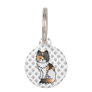 Médaillon Pour Animaux Chien de race Persan calicot mignon dessin animé &