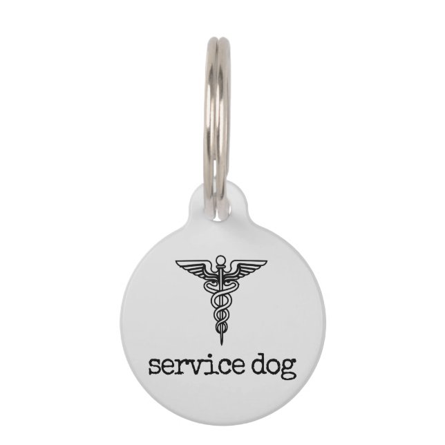 Médaillon Pour Animaux Chien de service de nom personnalisé (Devant)