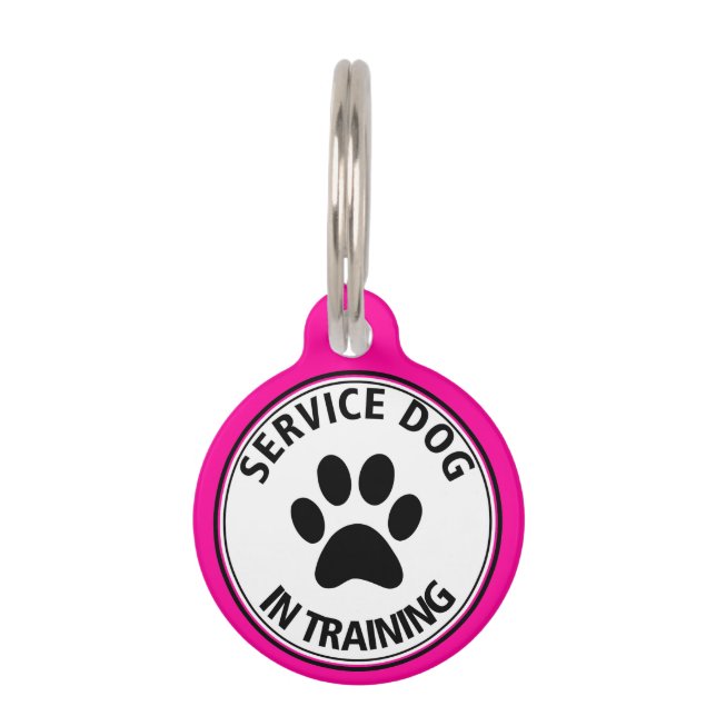 Médaillon Pour Animaux Chien de service personnalisé en formant (Devant)