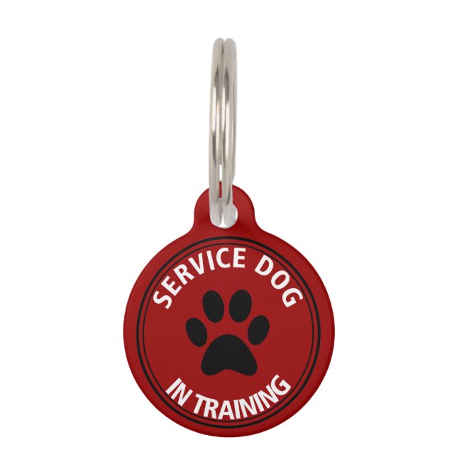 Médaillon Pour Animaux Chien de service personnalisé en formant (Devant)