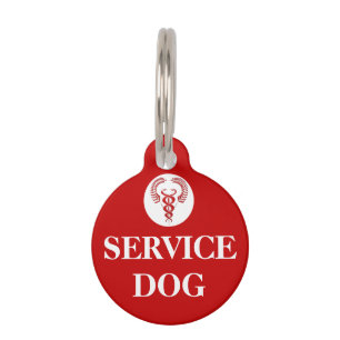 Médaillon Pour Animaux Chien de service roux caducée