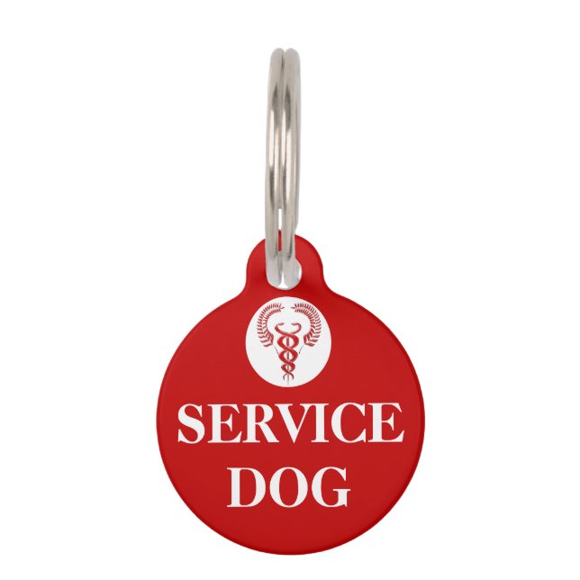 Médaillon Pour Animaux Chien de service roux caducée (Devant)