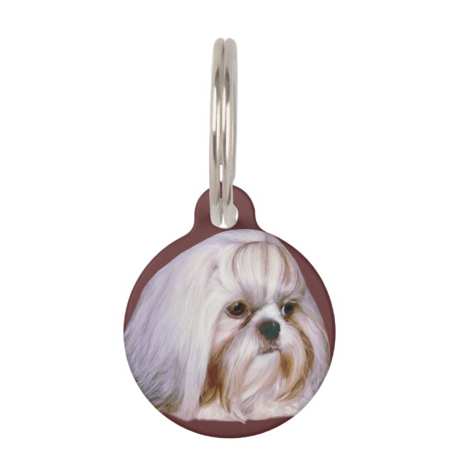 Médaillon Pour Animaux Chien de Shih Tzu personnalisable (Devant)