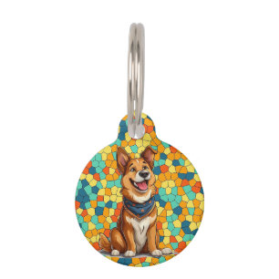 Médaillon Pour Animaux Chien de style dessin animé joyeux