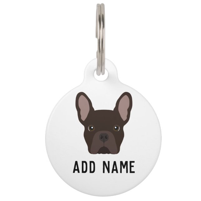 Médaillon Pour Animaux Chien de taureau français Brown (Devant)