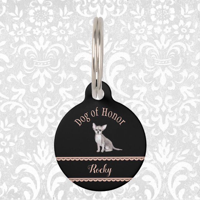 Médaillon Pour Animaux Chien d'honneur Mariage Chihuahua Faux Lace sur No (Créateur téléchargé)