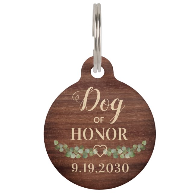 Médaillon Pour Animaux Chien D'Honneur Personnalisé Animaux Mariages Atti (Devant)