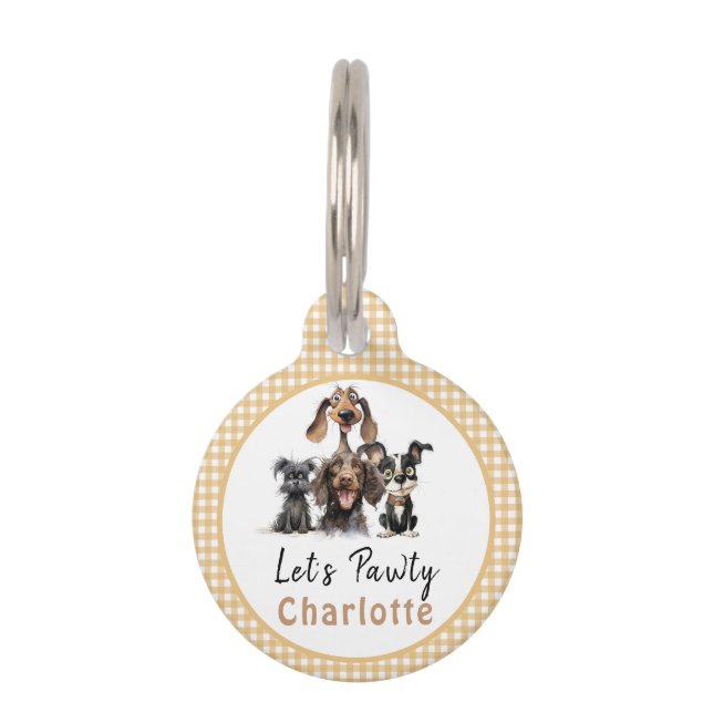 Médaillon Pour Animaux Chien Faisons Pawty Anniversaire (Devant)