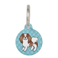 Chien Japonais Chin Cartoon Rouge Et Blanc