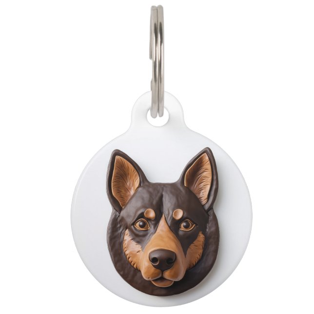 Médaillon Pour Animaux Chien Kelpie Australien Inspiré 3D (Devant)