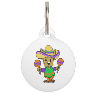 Médaillon Pour Animaux Chien mexicain mignon avec maracas choisir la cou