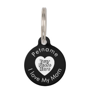 Médaillon Pour Animaux Chien noir Chat Maman Cœur Photo personnalisée