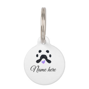 Médaillon Pour Animaux Chien patte noir animal ajouter nom texte animal p