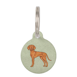Médaillon Pour Animaux Chien Pointer Mignon Braque Hongrois Debout Vert