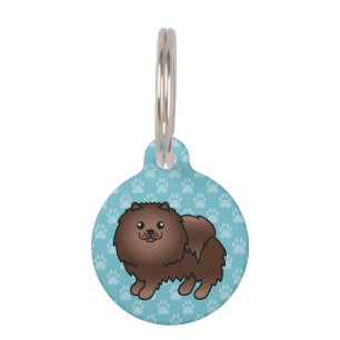 Médaillon Pour Animaux Chien Pomeranian Brun Et Infos sur l'animal