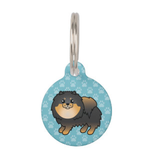 Médaillon Pour Animaux Chien Pomeranian noir et feu et informations sur l