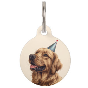Médaillon Pour Animaux Chien Retriever d'or d'anniversaire