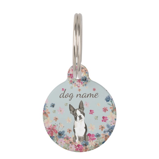 Médaillon Pour Animaux Chien Terrier de Boston chiot (Devant)