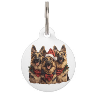 Médaillon Pour Animaux Chiens bergers allemands de Noël