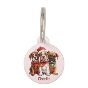 Médaillon Pour Animaux Chiens Boxer de Noël
