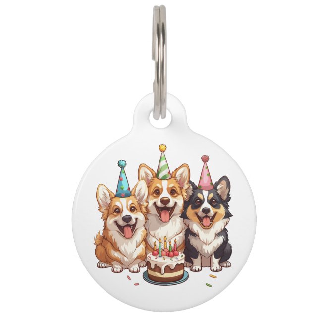Médaillon Pour Animaux Chiens de Corgi d'anniversaire (Devant)