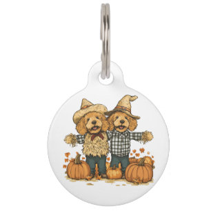Médaillon Pour Animaux Chiens de Goldendoodle de la récolte d'automne
